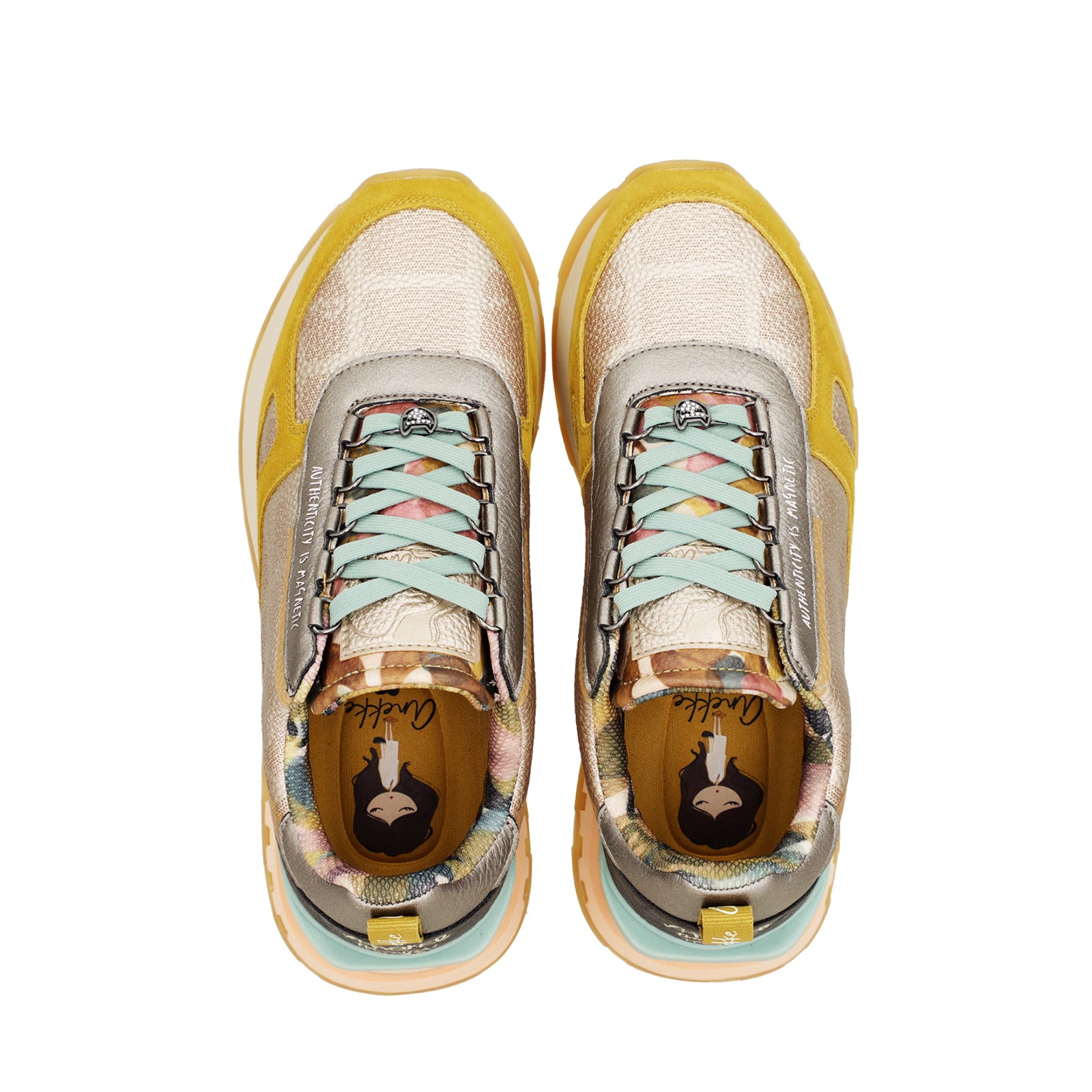 Pantofi Anekke Lisboa 423 Yellow&Gold