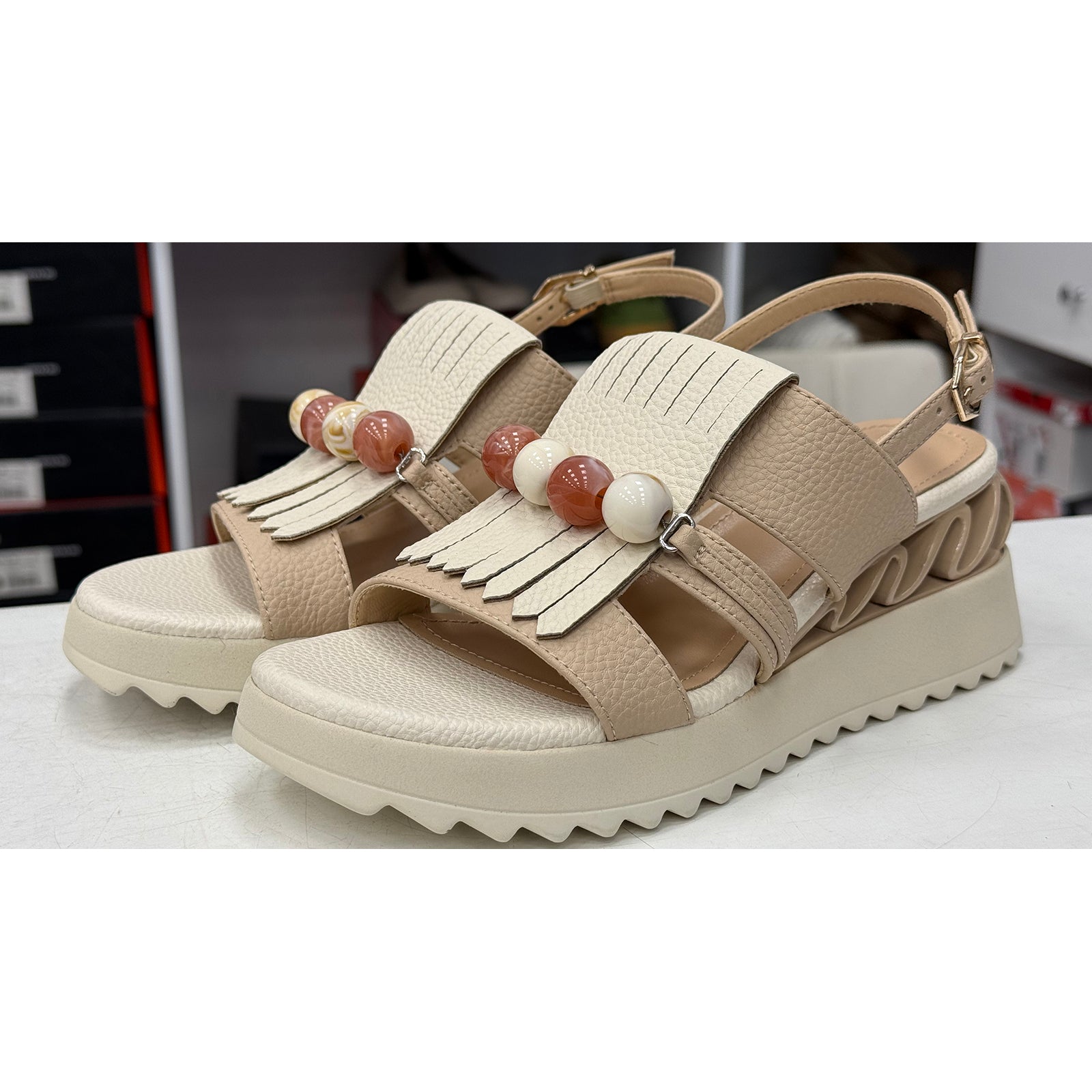 Sandale Anna Viotti D106-RD909 Bej Imagine secundară a produsului