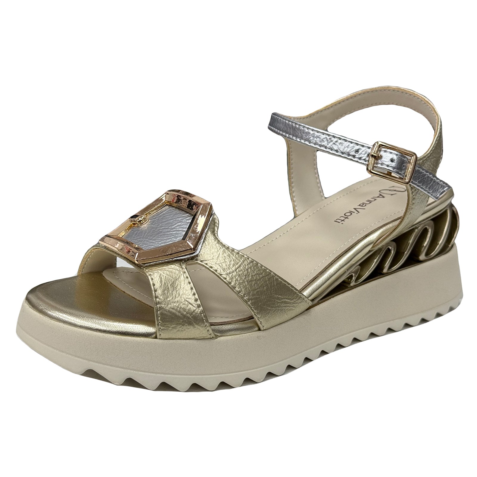 Sandale Anna Viotti D106-RD909 Gold-Silver Imagine principală a produsului