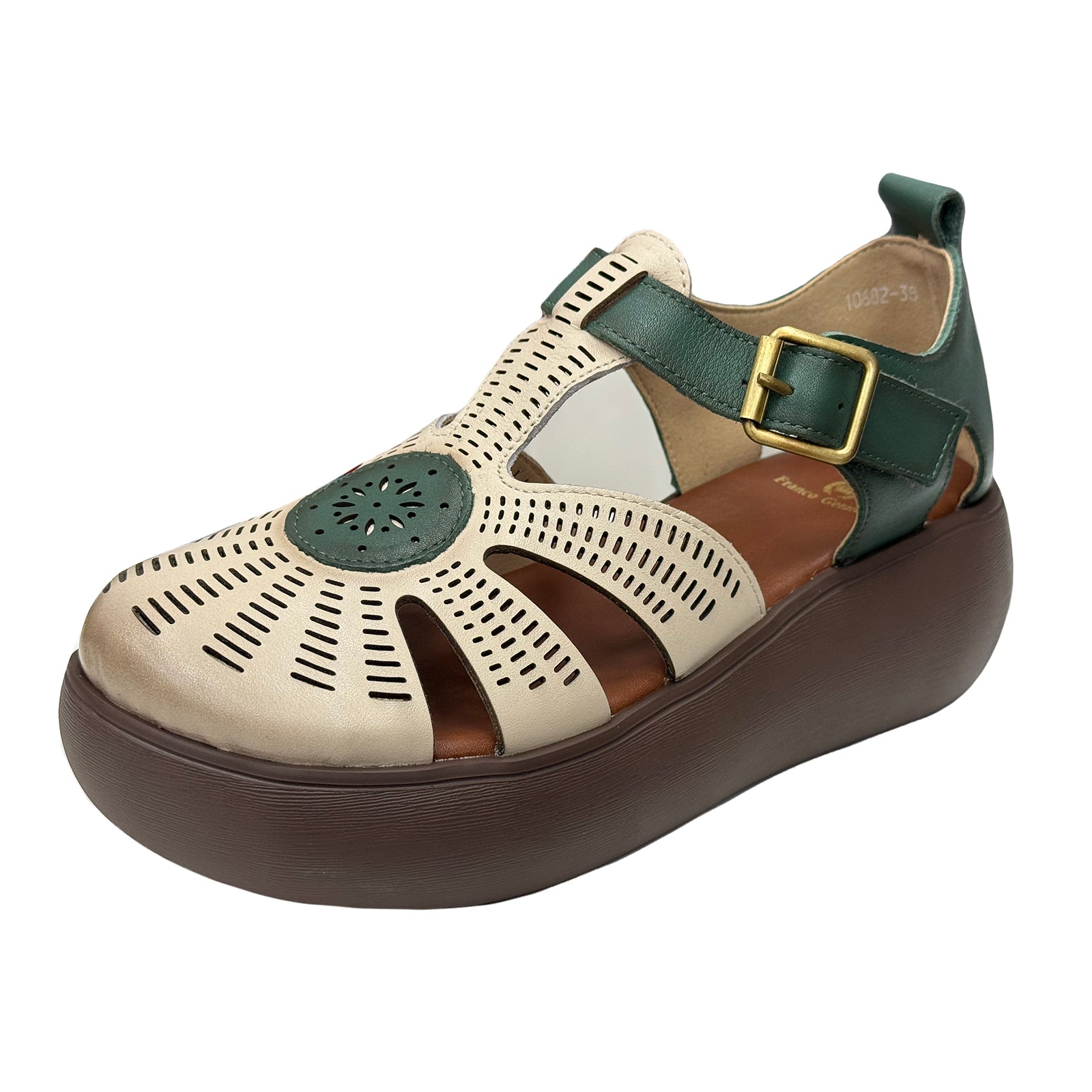 Pantofi Franco Gerardo 10682 Cream/Green Imagine principală a produsului