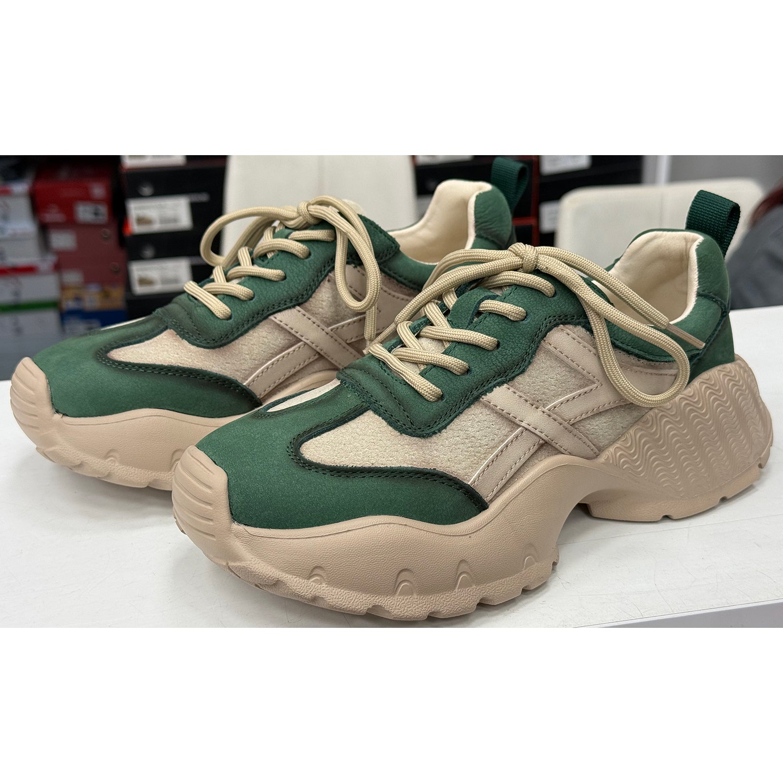 Pantofi Franco Gerardo 7109 Green/Cream Imagine secundară a produsului
