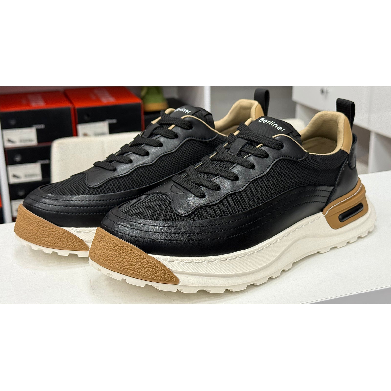 Pantofi barbati Berliner 23017 Black/Taupe
